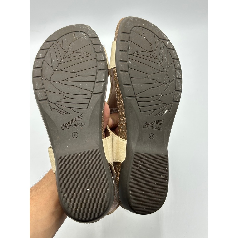 Dansko Women Size 41 US 10 Leather Comfort Orthotic Cork Footbed Sandals Beige - Picture 7 of 15